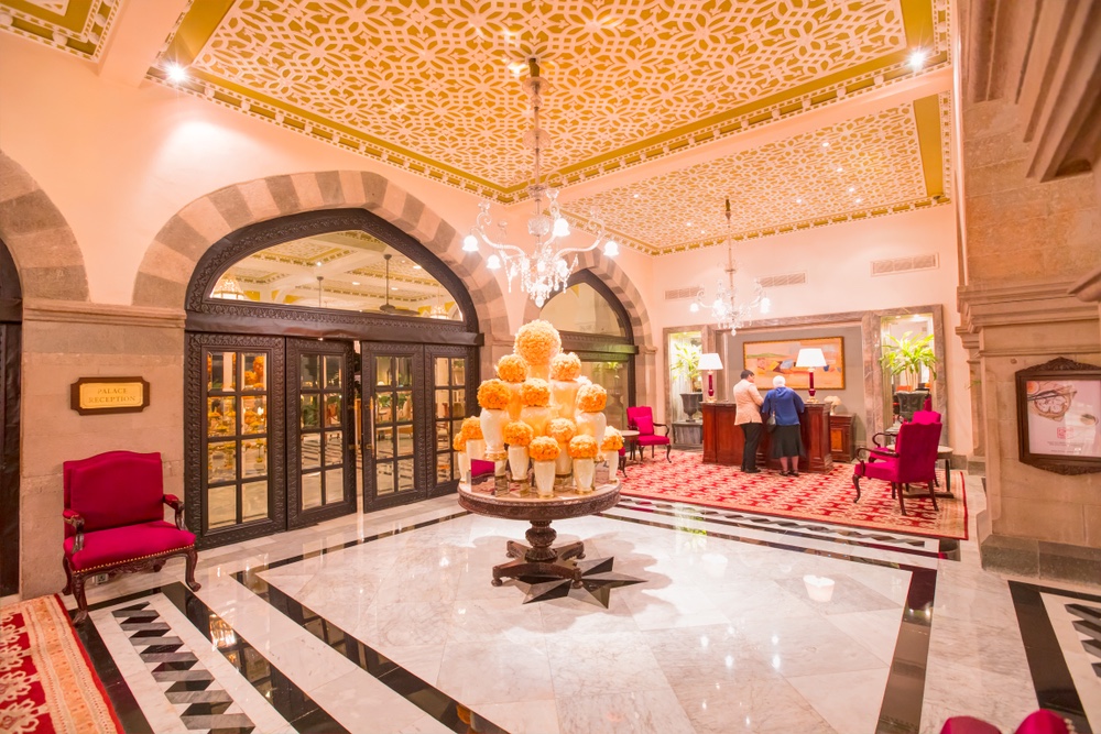 The Taj Mahal Palace Hotel - Luxury lobby interior.