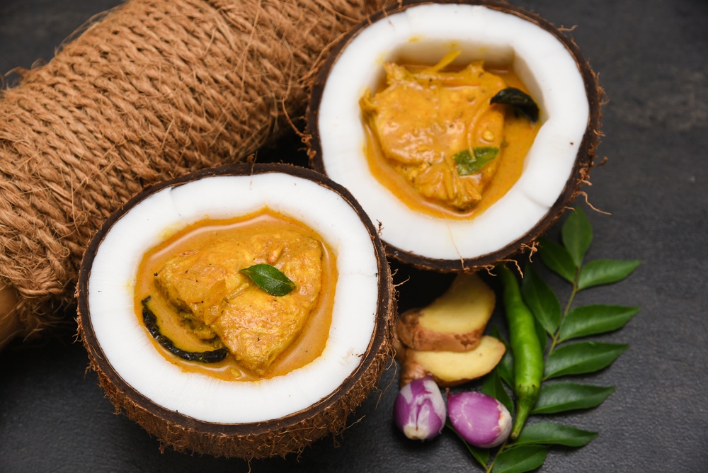 Goan King or Barracuda fish curry with coconut milk Goan King or Barracuda fish curry with coconut milk